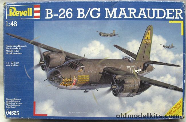 Revell 1/48 Martin B-26B or B-26G Marauder - USAAF B-26B 391 BG 575 BS 'Idiots Delight' RAF Matching England Aug. 1944 or French Air Force B-26G 1/22 Maroc St. Dizier France May 1945 - (ex Monogram), 04525 plastic model kit